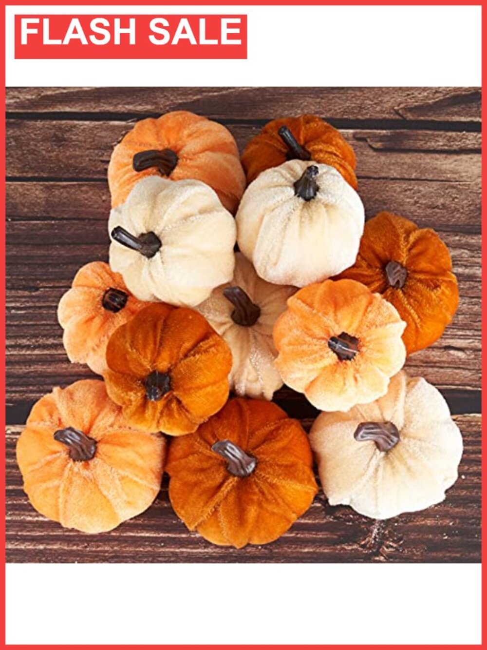 Velvet Foam Artificial Pumpkins Set 12 Fall Thanksgiving Decor